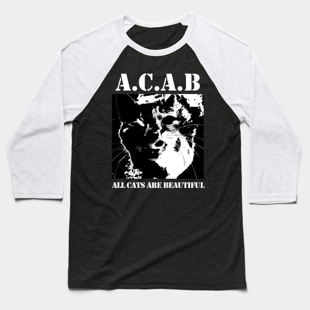 All Cats Are Beautiful Baseball T-Shirt by Vortexspace